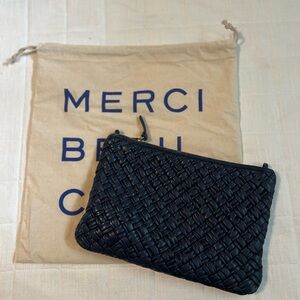 Clare V Black Quilted Leather Clutch